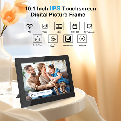 Digital Picture Frame 10.1 Inch 32GB Smart Wifi Digital Photo Frame with 1280X800 IPS HD Touch Screen Electronic Video Gift