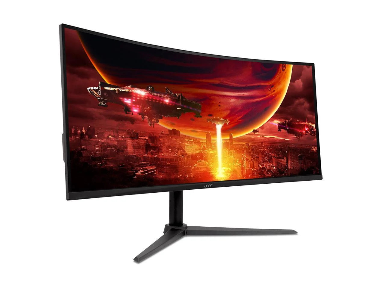 Nitro XZ342CU V3Bmiiphx 34" 1500R 21:9 Curved QHD (3440 X 1440) AMD Freesync Premium Gaming Monitor, 180Hz Refresh Rate, 1Ms VRB, VESA Displayhdr 400, VESA Mounting Compliant (1 X Display Ports &