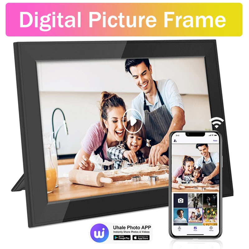 Digital Picture Frame 10.1 Inch 32GB Smart Wifi Digital Photo Frame with 1280X800 IPS HD Touch Screen Electronic Video Gift