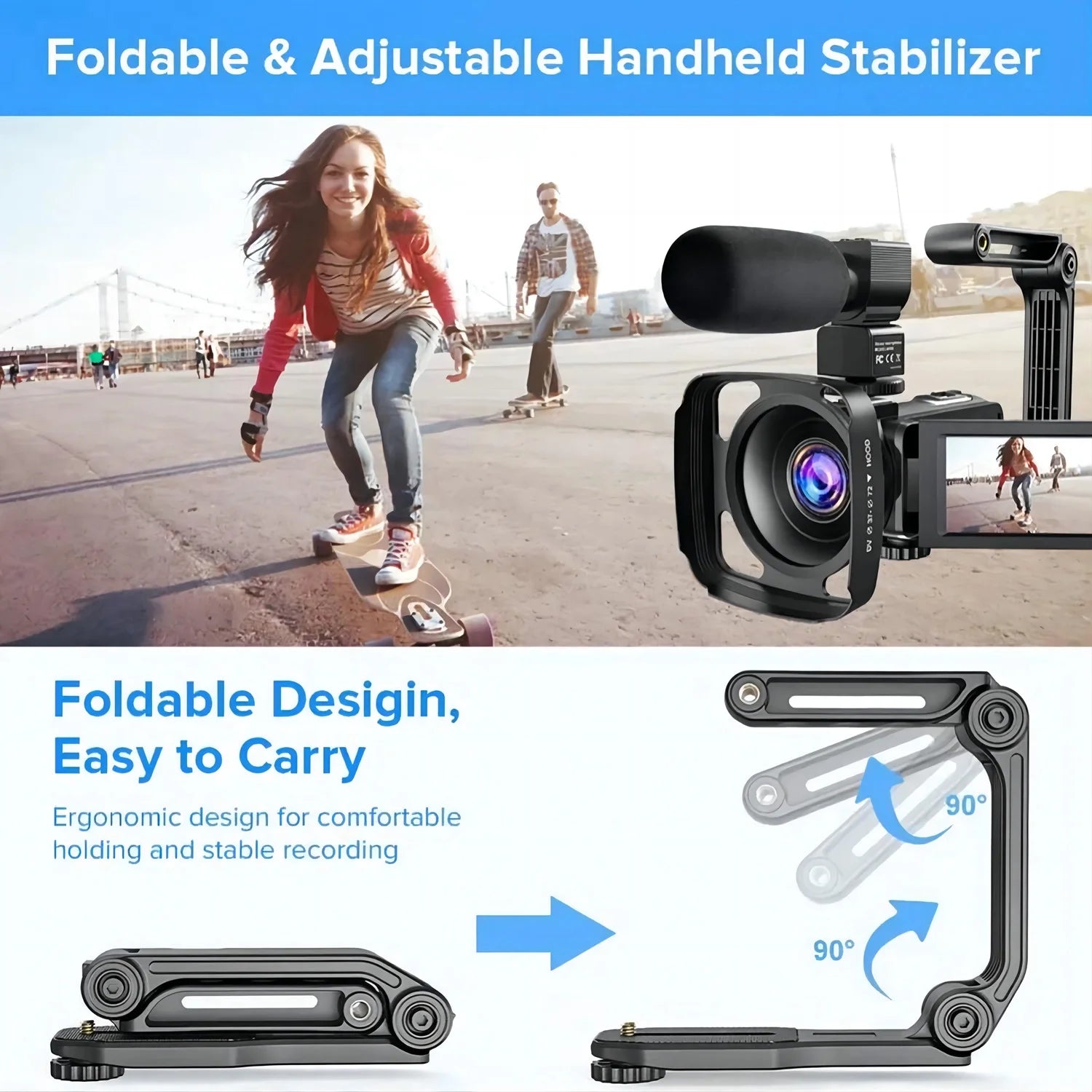 Video Camera Camcorder 2.7K for Youtube Vlogging Camera IPS 36MP Digital Camera Recorder 16X Digital Zoom Camera Recorder