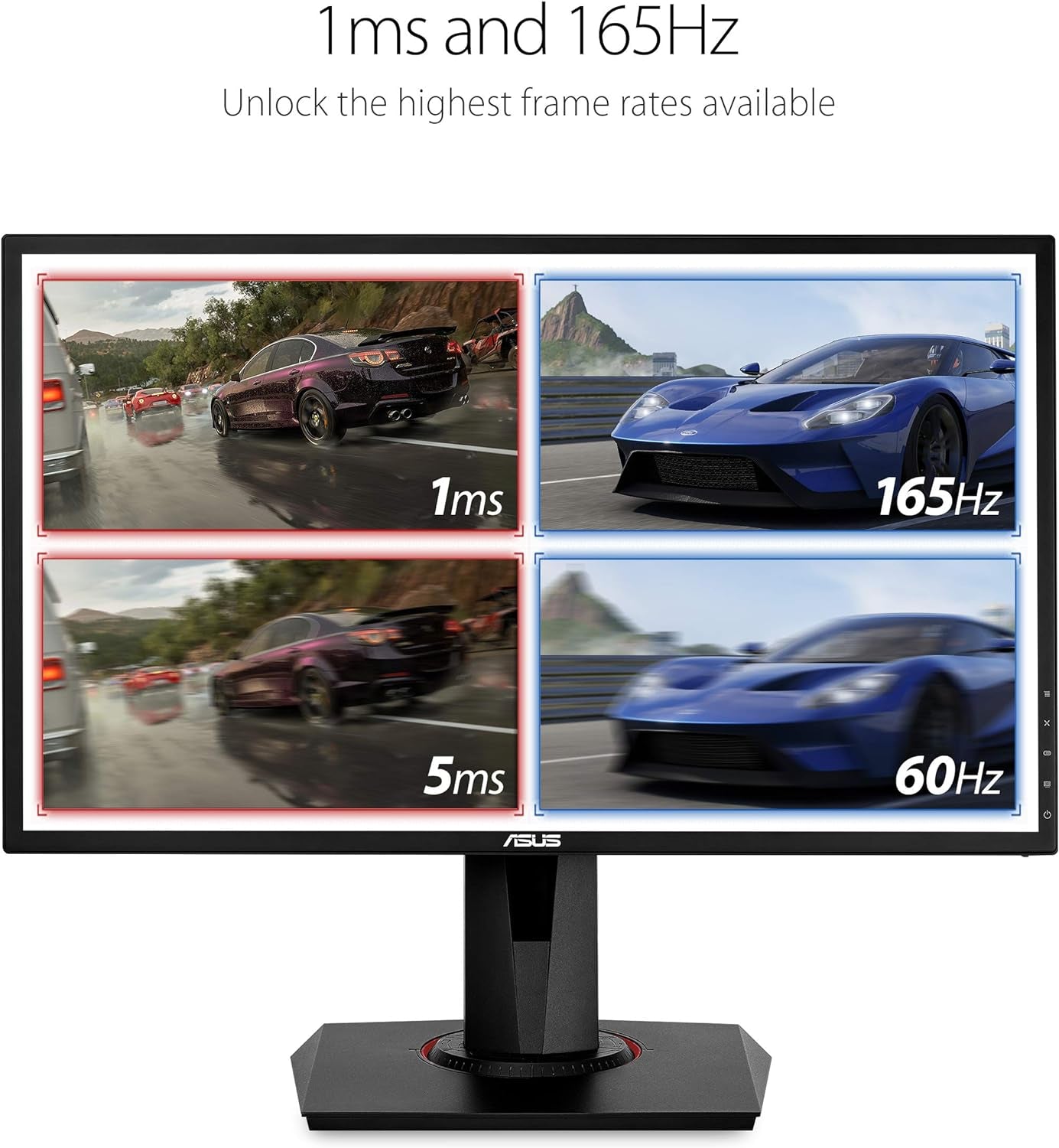 VG248QG 24" G-SYNC Gaming Monitor 165Hz 1080P 0.5Ms Eye Care with DP HDMI Dvi,Black