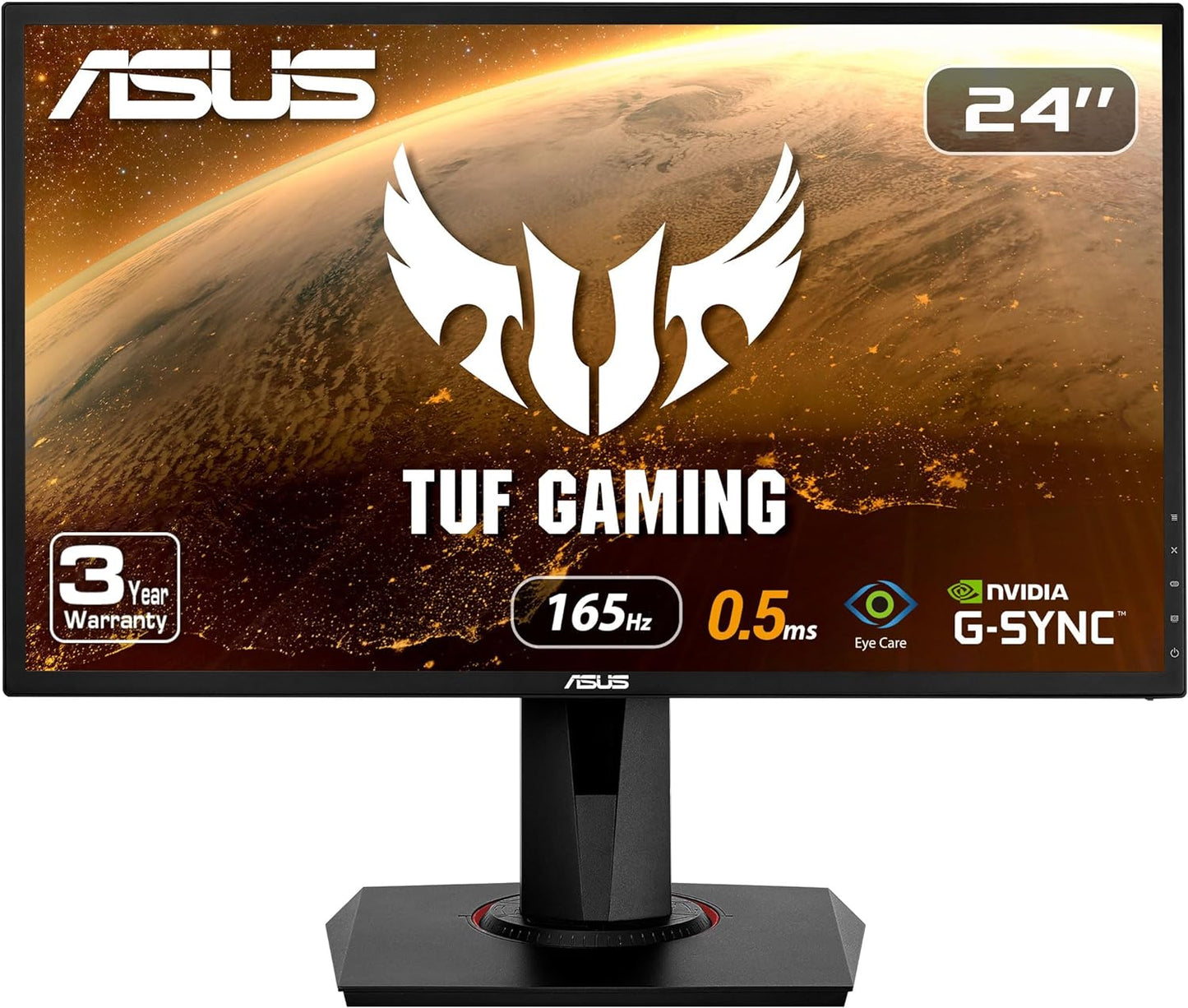 VG248QG 24" G-SYNC Gaming Monitor 165Hz 1080P 0.5Ms Eye Care with DP HDMI Dvi,Black