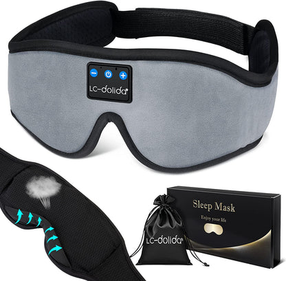 Sleep Headphones Bluetooth Sleep Mask  Sleeping Headphones 3D Breathable Music Eye Mask with Stereo Speakers Blindfold Block Out Light Gifts for Men Women Birthday Holiday Unique Gifts