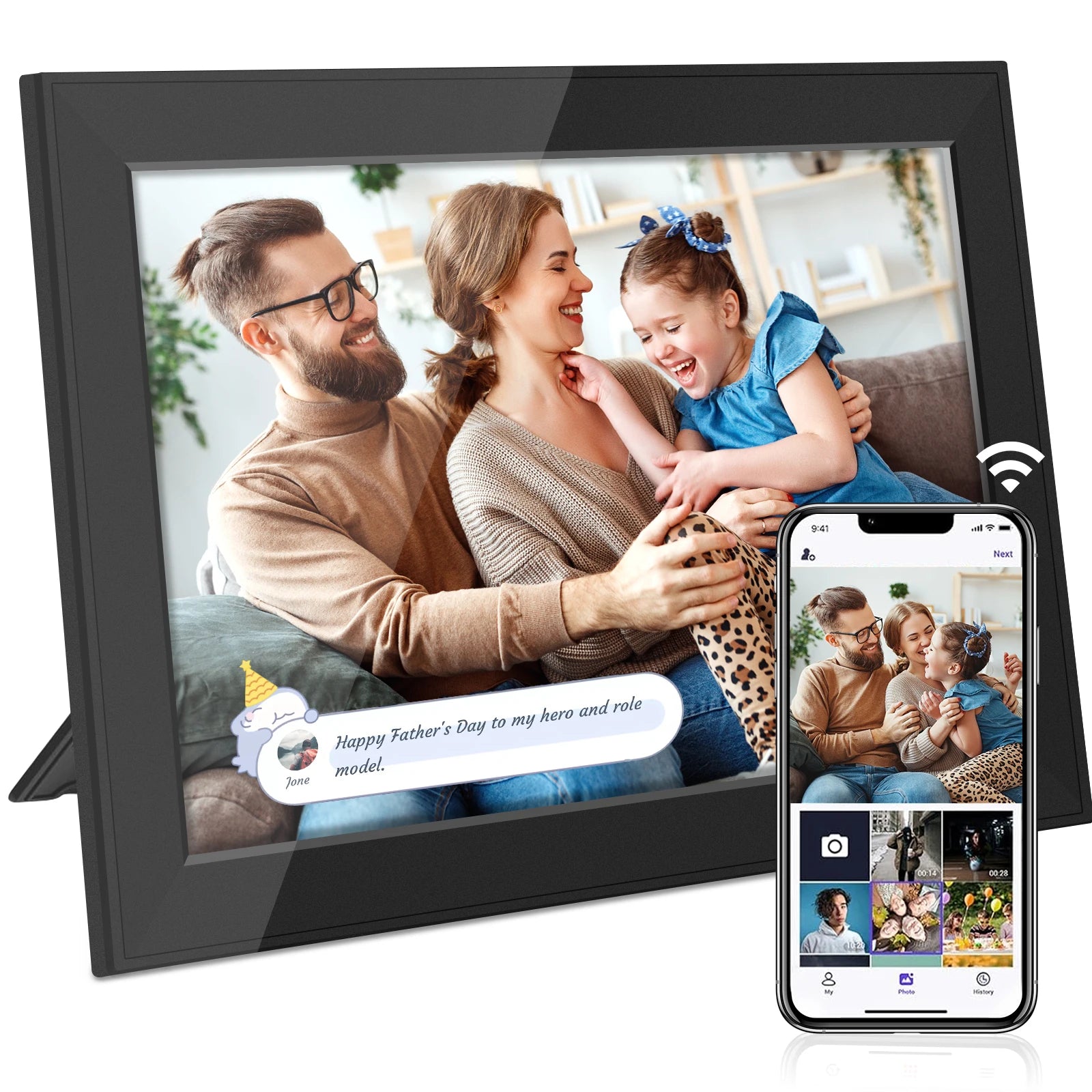 Digital Picture Frame 10.1 Inch 32GB Smart Wifi Digital Photo Frame with 1280X800 IPS HD Touch Screen Electronic Video Gift