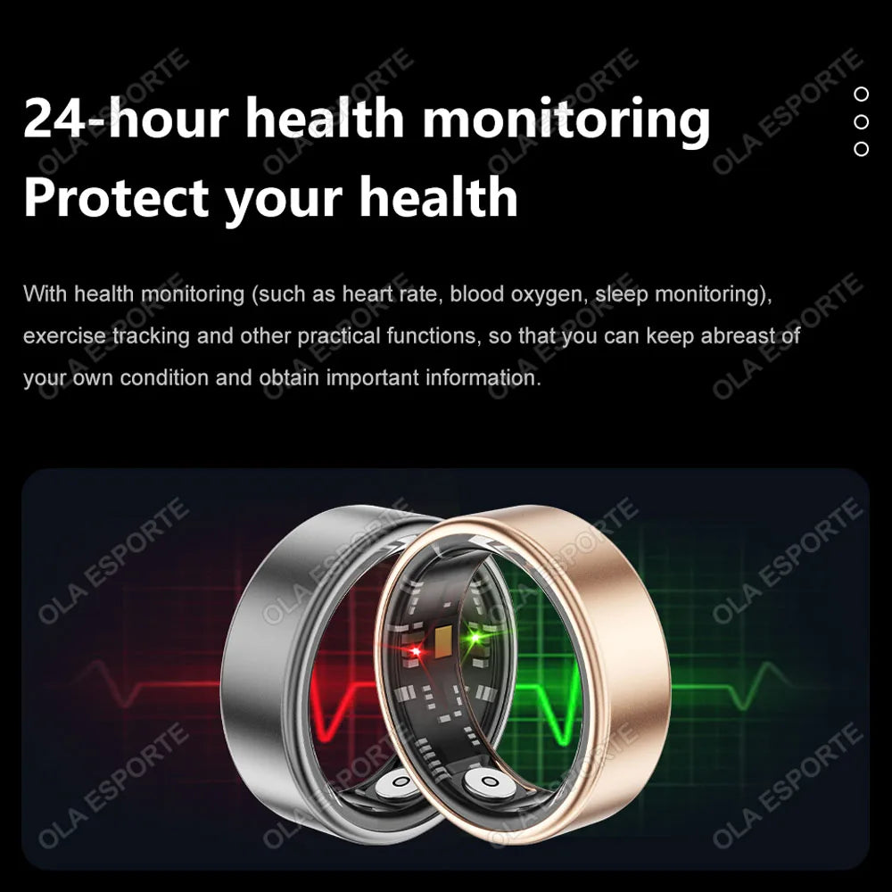 2024 for XIAOMI SAMSUNG Smart Ring Men Women Heart Rate Blood Oxygen Monitor IP68 & 5ATM Waterproof Smartring Multi-Sport Mode